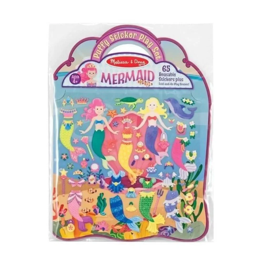 Melissa & Doug Dress Up Reusable 65 Puffy Sticker Play Set w/ Fold & Go Scenes